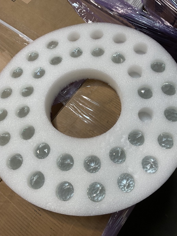 Photo 1 of **HAS DAMAGES & MISSING PIECES** HAIXIANG Modern Chandelier Living Room Light Glam Chandeliers Ceiling Light Fixture Remote Dimmable Lights 40 Inches Luxury Crystal Gold Dining Room Lights