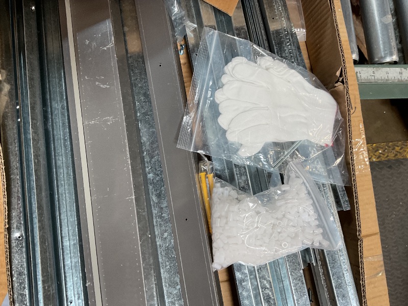 Photo 1 of ***PARTIAL SET***** Motorcycle Outdoor Steel Storage Shed With Window ,tracks and fixtures,Grey