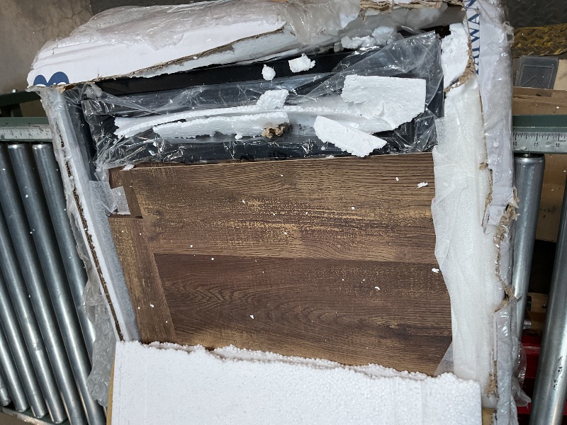 Photo 1 of ****FOR PARTS/DAMAGED & BROKEN PIECES**** Monarch Specialties Computer Desk with File Cabinet - Left or Right Set- Up - 48"L (Brown Reclaimed Wood Look)