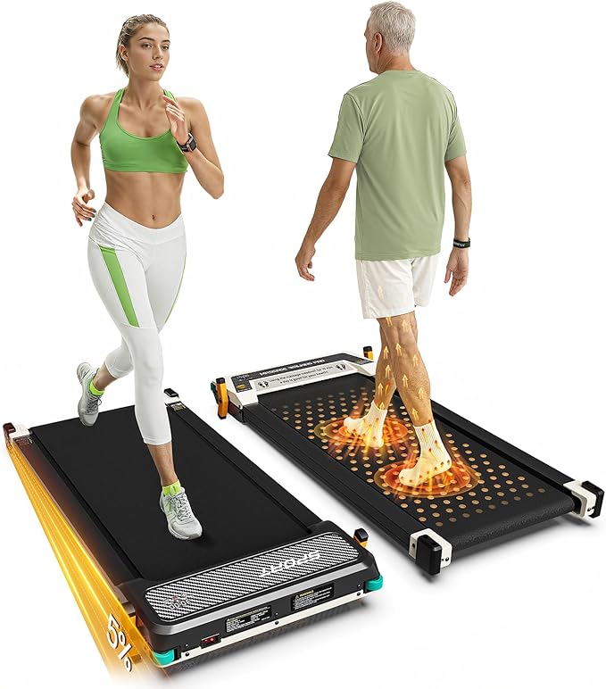 Photo 1 of 2 Side Walking Pad Treadmill with Incline Massage Function, 2 in 1 Under Desk Treadmills Walking Pad and Foot Massager for Home/Office, Portable Treadmill with Remote Control LED Display
