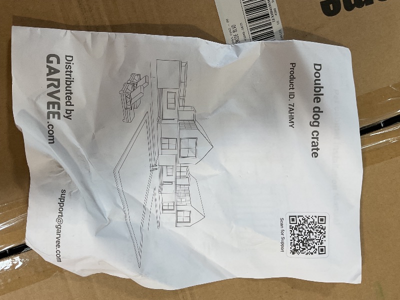 Photo 1 of **FOR PARTS/MISSING ASSEMBLY PIECES** GarveeHome 82” Double Dog Crate Furniture, Large Dog Kennel Indoor for 2 Dogs, Heavy Duty Wooden Dog Crate TV Stand with 4 Drawers and Shelves, Black