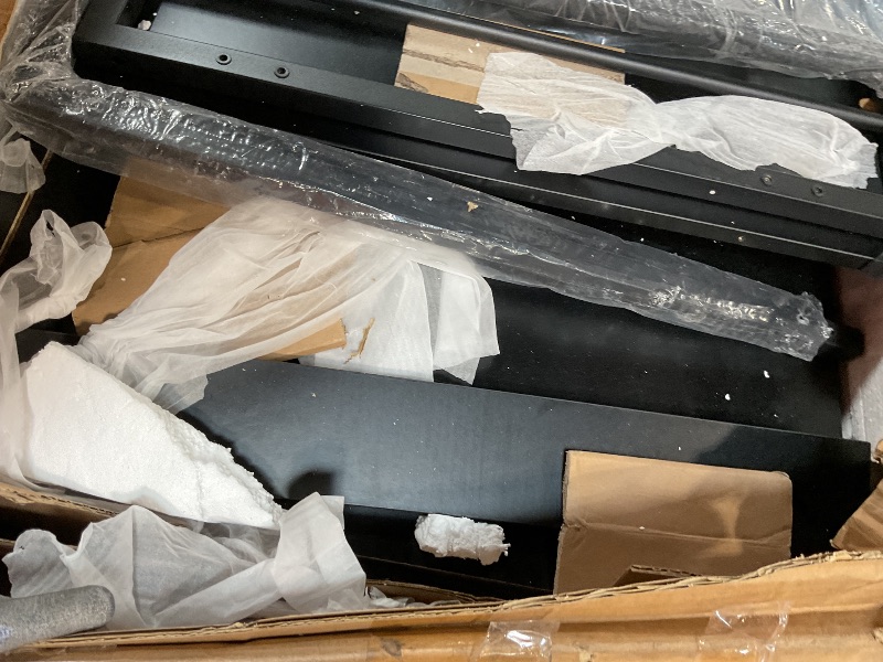 Photo 1 of **FOR PARTS/MISSING ASSEMBLY PIECES** GarveeHome 82” Double Dog Crate Furniture, Large Dog Kennel Indoor for 2 Dogs, Heavy Duty Wooden Dog Crate TV Stand with 4 Drawers and Shelves, Black