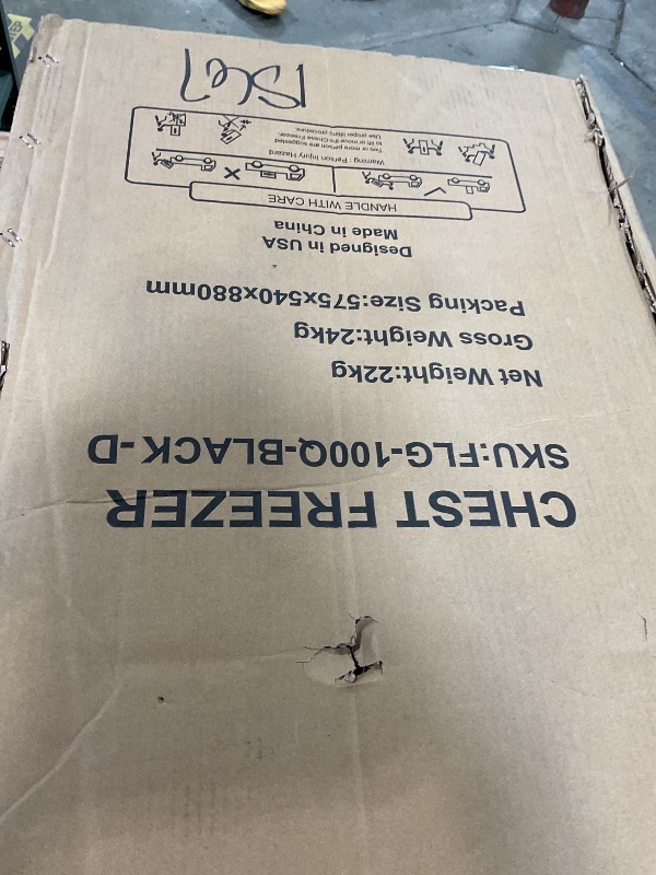 Photo 1 of **FOR PARTS/NON-FUNCTIONAL** EUASOO 7.0 Cu.Ft Deep Compact Freezer, Adjustable 7-Gear Temperature Control(-18°F to -46°F) with Removable Baskets, Chest Freezer for Office, Garage, Basement, House, Kitchen, Shop, RVs-Dark Black