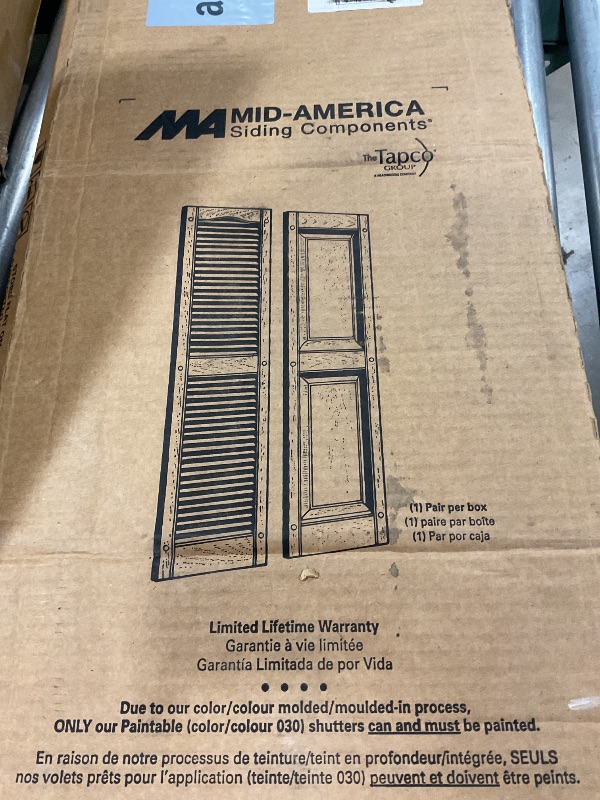 Photo 1 of 14.75 in. W x 67 in. H Builders Edge, Cottage Style, Raised Panel Shutters, Includes Matching Installation Spikes (Per Pair), 002 - Black