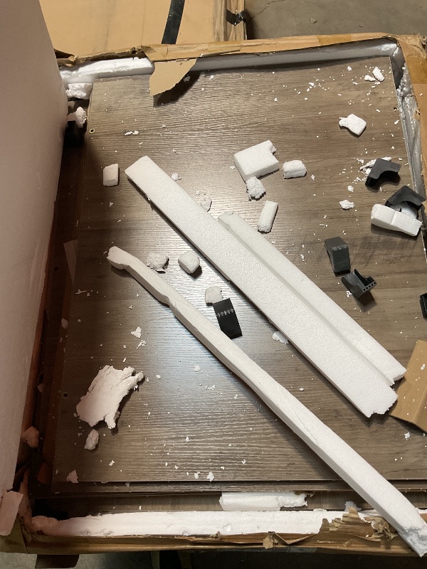 Photo 1 of **FOR PARTS ONLY MISSING ALMOST ALL PIECES** Lyromix 71'' Dog Crate Furniture for 2 Large Medium Dogs, XXL Wooden Indoor Double Crate Kennel Cage Large Breed with Door, TV Stand End Table with Divider, No Cushion,Grey