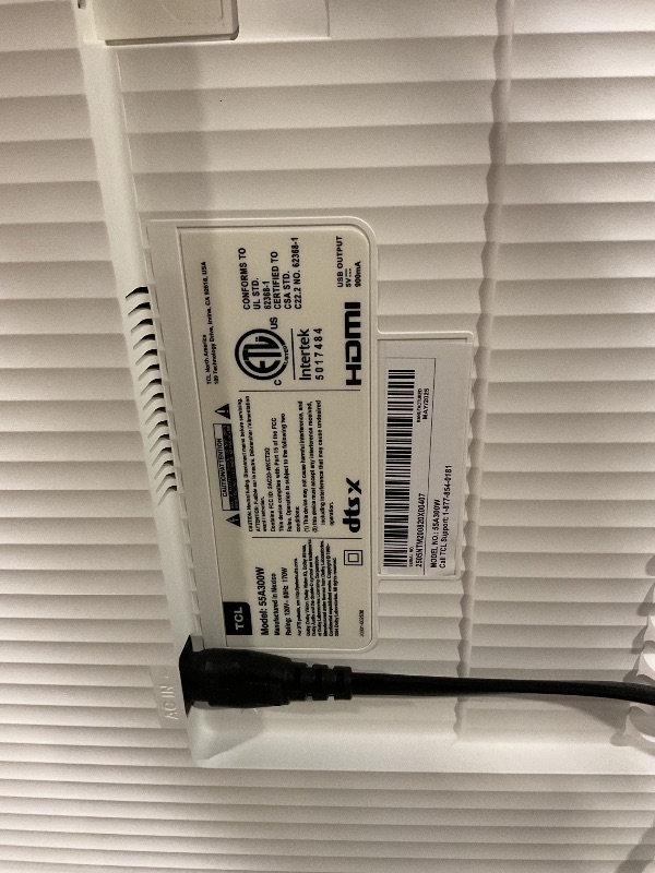 Photo 1 of *** MONITOR HAS DAMAGE ON THE BOTTOM OF SCREEM WHEN POWERED ON SHOWS COLORED PIXEL LINE(S)*** TCL 55-Inch Class NXTVISION Series QLED 4K UHD Google Smart TV Canvas Style Art Frame TV - QLED, 120hz, Matte Anti-Glare Screen, Free Bezel and Frame, Atmos, Fre