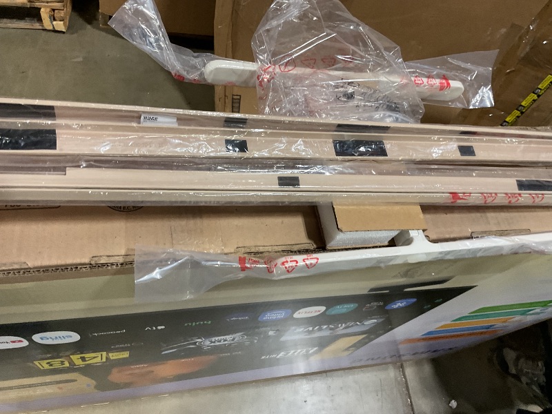 Photo 1 of *** MONITOR HAS DAMAGE ON THE BOTTOM OF SCREEM WHEN POWERED ON SHOWS COLORED PIXEL LINE(S)*** TCL 55-Inch Class NXTVISION Series QLED 4K UHD Google Smart TV Canvas Style Art Frame TV - QLED, 120hz, Matte Anti-Glare Screen, Free Bezel and Frame, Atmos, Fre