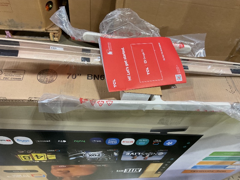 Photo 1 of *** MONITOR HAS DAMAGE ON THE BOTTOM OF SCREEM WHEN POWERED ON SHOWS COLORED PIXEL LINE(S)*** TCL 55-Inch Class NXTVISION Series QLED 4K UHD Google Smart TV Canvas Style Art Frame TV - QLED, 120hz, Matte Anti-Glare Screen, Free Bezel and Frame, Atmos, Fre