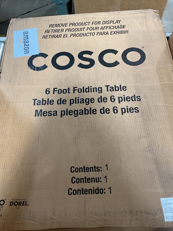 Photo 1 of COSCO Molded Folding Banquet Table w/Handle, 6ft, Black