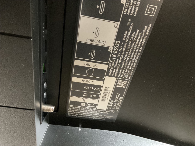 Photo 1 of *** POSSIBLY FOR PARTS/Untested / MISSING HARDWARE *** Sony 85-Inch Class 4K Ultra HD BRAVIA 3 LED Smart TV with Google TV, Dolby Vision HDR, and Exclusive Features for PlayStation®5 (K-85S30)
