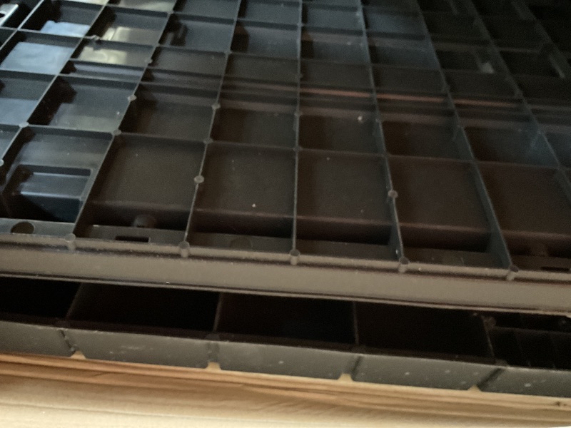 Photo 1 of ***FOR PARTS ONLY MISSING ASSEMBLY HARDWARE***  Keter Denali 200 Gallon Resin Large Deck Box with Double Wall 20mm Panels - Paintable and Drillable-Organization and Storage for Patio Furniture and Outdoor Items, Grey & Black