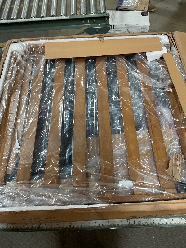 Photo 1 of 24KF Large Square Upholstered Tufted Linen Ottoman Coffee Table, Large Footrest Ottoman with Solid Wood Shelf-Ivory