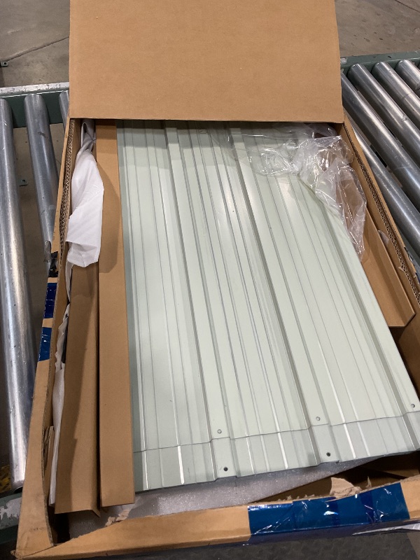 Photo 1 of **MISSING HARDWARE**MistMo 8x6FT Outdoor Steel Storage Shed with Lockable Doors, One Window,Ideal for Garden, Backyard, Patio Storage,Brown