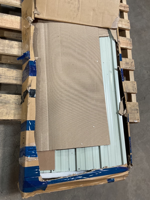 Photo 1 of **MISSING HARDWARE**MistMo 8x6FT Outdoor Steel Storage Shed with Lockable Doors, One Window,Ideal for Garden, Backyard, Patio Storage,Brown