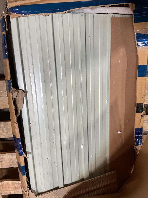 Photo 1 of **MISSING HARDWARE**MistMo 8x6FT Outdoor Steel Storage Shed with Lockable Doors, One Window,Ideal for Garden, Backyard, Patio Storage,Brown