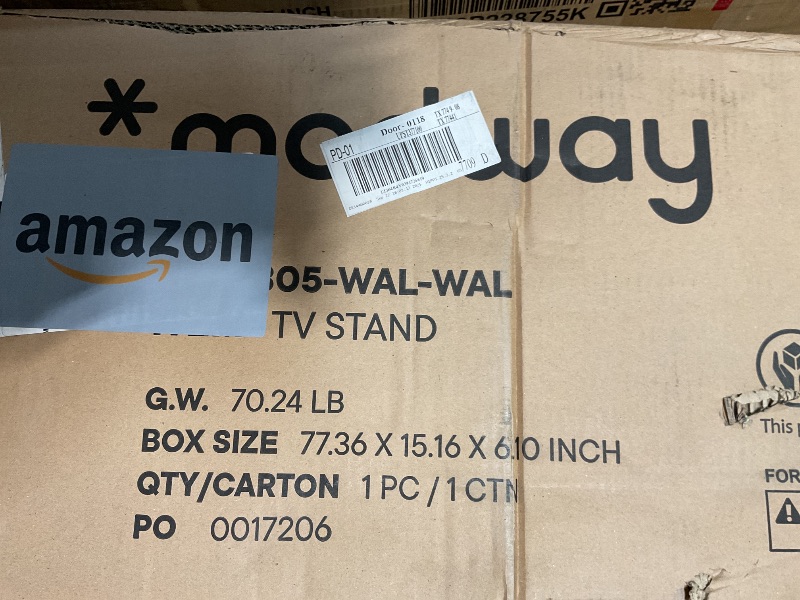 Photo 1 of ***FOR PARTS ONLY/NON-FUNCTIONAL*** Modway Render 70" Mid-Century Modern Low Profile Entertainment TV Stand, 70 Inch, Walnut Walnut