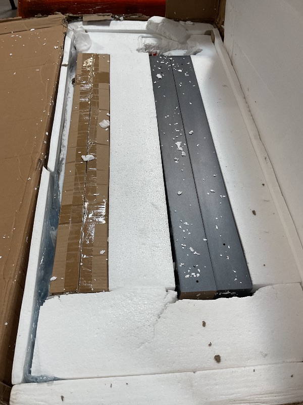 Photo 1 of ***PARTIAL SET BOX 1 OF 2 *** Merax 74.5" Kitchen Island with Extendable Dining Table, Rolling Kitchen Storage Cart on Wheels with Spice Rack & 2 Drawers & 4 Door Cabinet for Dining Room, Gray