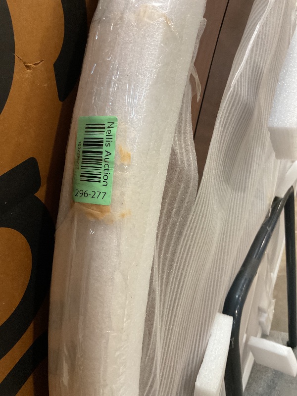 Photo 1 of **WILL NEED TRUCK TO PICK UP/ MISSING TABLE BASE/UNKNOWN DAMAGES** Modway Lippa 60 Inch Round Wood Dining Table with Metal Pedestal in Brass Walnut - Modern Industrial Dining Table for 6 People - Solid Wood Tulip Kitchen Table