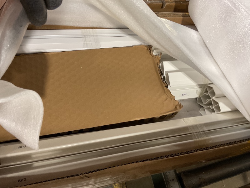 Photo 1 of **MISSING 2ND BOX ONLY BOX 1 OF 2 ** DWVO 5x4ft Resin Outdoor Storage Shed with Floor, Large Waterproof Lockable Storage Shed with Window, Plastic Outside Tool Storage for Garden, Backyard, Patio, Lawn (Gray)