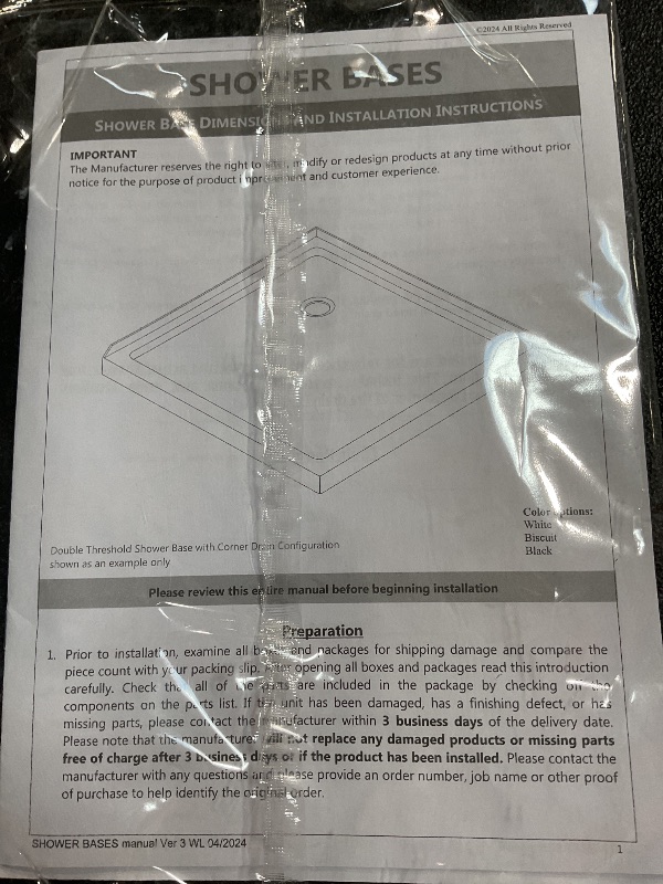 Photo 1 of *****FOR PARTS/ HAS DAMAGES***** DreamLine SlimLine 32 in. D x 60 in. W x 2 3/4 in. H Left Drain Single Threshold Shower Base in White, DLT-1132601
