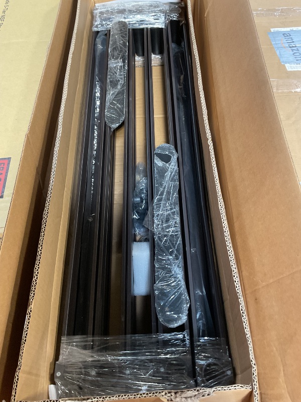 Photo 1 of ***MISSING ASSEMBLY PIECES*** BUKLIYN Outdoor Privacy Screens - Length: 43in, Height: 70.8in Exterior Metal Privacy Patio Screen Panel,PE-Coated Steel Pipe and Slats for Brown?Perfect to Hide Trash Cans ?1-Panel