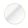 Photo 1 of 42 in. W x 42 in. H Gold Round Wall Mirror Framed Circle Mirror for Bedroom, Bathroom, Entryway Wall Decor