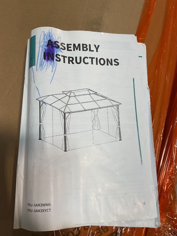Photo 1 of 2025 New 10x12ft Gazebo, Hardtop Outdoor Canopy Aluminum Frame Permanent Gazebo with Netting and Curtains, Polycarbonate Garden Tent for Patio, Lawn, Backyard, Deck