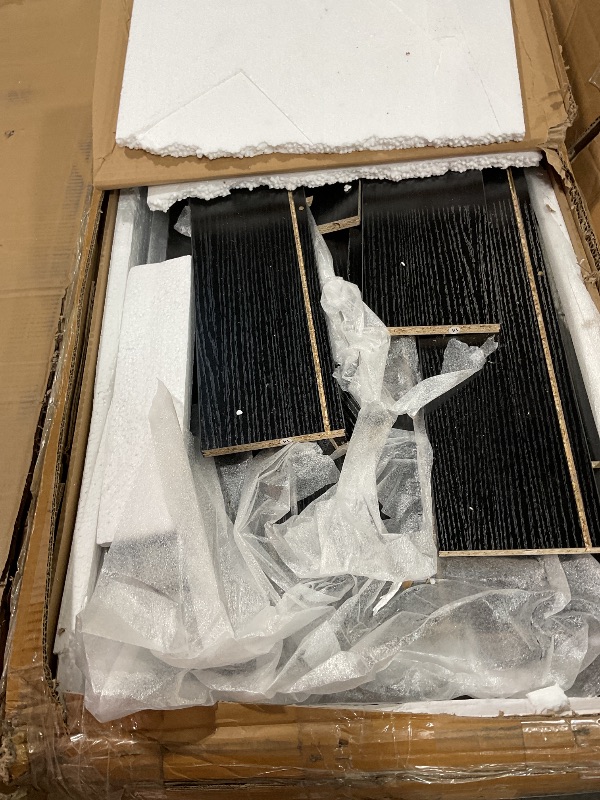 Photo 1 of **FOR PARTS ONLY/ MISSING ASSEMBLY PIECES** DWVO 6 Drawer Dresser, 47.2" Wide Black Wooden Drawers Storage Dresser with Golden Metal Handle ? Anti-Tipping Device, Modern Double Chest of Drawers for Bedroom,Hallway, Entryway, Living Room