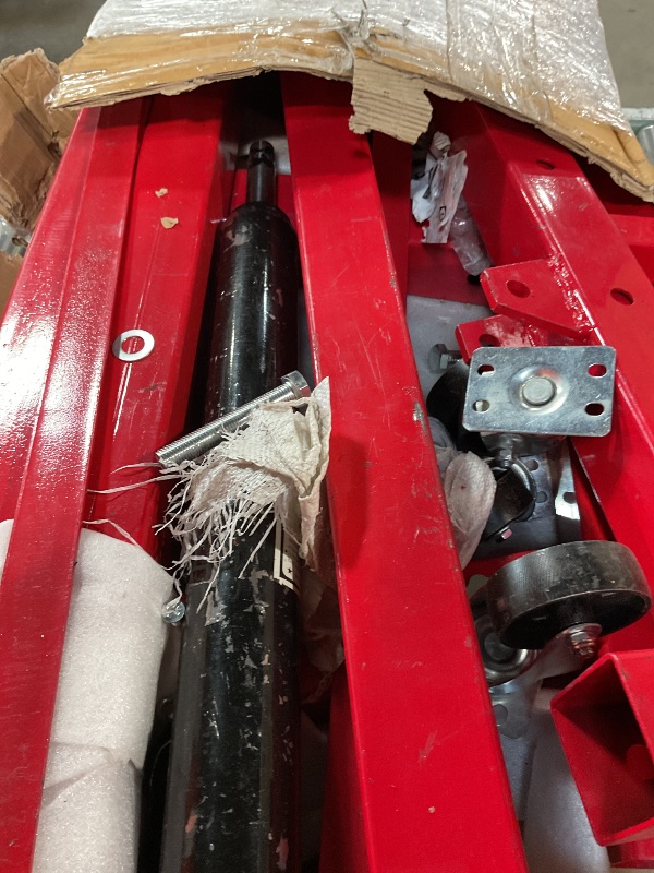Photo 1 of *** MISSING ASSEMBLY PIECES/Loose bolts , wear and tear *** EcoSummer Engine Hoist 2 Ton,Cherry Picker Engine Hoist,Folding Hydraulic Tilting Engine Lift with 360 Degree Swivel Wheels for Ports, Warehouses, Garage, Factory