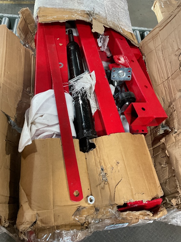 Photo 1 of *** MISSING ASSEMBLY PIECES/Loose bolts , wear and tear *** EcoSummer Engine Hoist 2 Ton,Cherry Picker Engine Hoist,Folding Hydraulic Tilting Engine Lift with 360 Degree Swivel Wheels for Ports, Warehouses, Garage, Factory