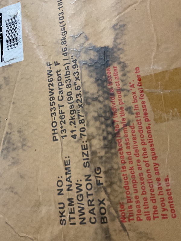 Photo 1 of **FEW SHEETS ONLY**Partial set , not whole carport** Garvee Heavy Duty Carport 13x26 Oversized Metal Shelter Galvanized Steel Frame & Roof Wind & Snow Resistant Outdoor Garage for Boats SUVs Trucks