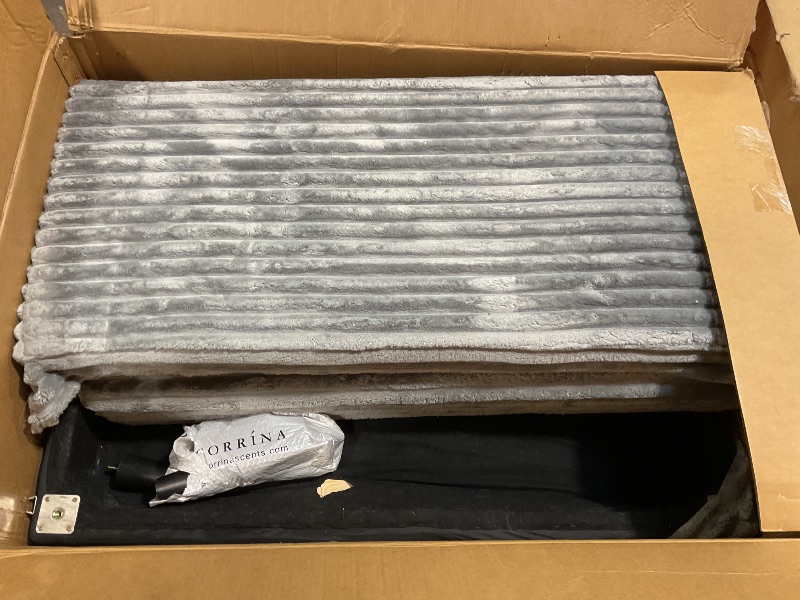 Photo 1 of ***DIRTY/Partial set BOX 1 OF POSSIBLY 4 *** 4 Seater Oversized Sectional Sofa with Movable Ottoman, 104" Plush Corduroy Upholstered Cloud Sofa Couches, 2-in-1 Convertible Lounge Sleeper Sofabed w/ 6 Throw Pillows for Living Room Apartment