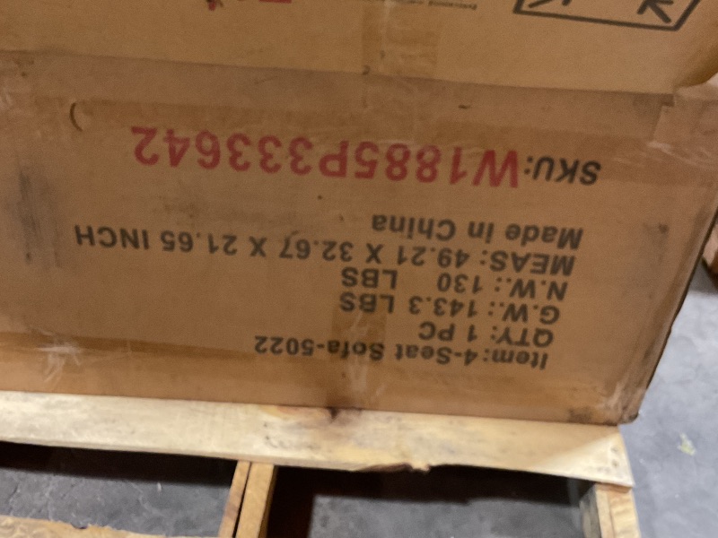 Photo 1 of ***DIRTY/Partial set BOX 1 OF POSSIBLY 4 *** 4 Seater Oversized Sectional Sofa with Movable Ottoman, 104" Plush Corduroy Upholstered Cloud Sofa Couches, 2-in-1 Convertible Lounge Sleeper Sofabed w/ 6 Throw Pillows for Living Room Apartment