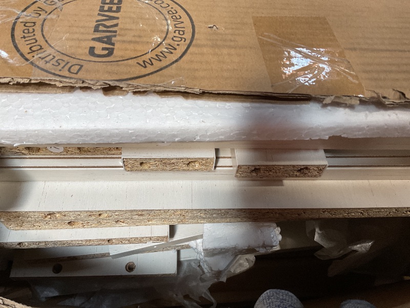 Photo 1 of **MISSING PARTS**Farmhouse 6 Drawers Dresser for Bedroom, 47.2 in Wide White Dresser Wood Rustic Chest of Drawers with Large Drawers & Bar Handles,Natural Texture,Drawer Organizer for Living Room,Hallway and Entryway