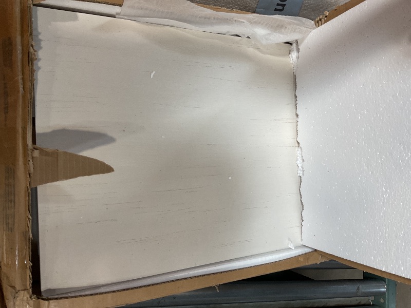 Photo 1 of **MISSING PARTS**Farmhouse 6 Drawers Dresser for Bedroom, 47.2 in Wide White Dresser Wood Rustic Chest of Drawers with Large Drawers & Bar Handles,Natural Texture,Drawer Organizer for Living Room,Hallway and Entryway