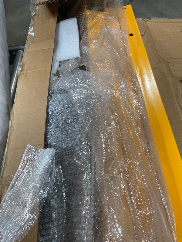 Photo 1 of **MISSING PARTS (BASE PIECES AND CYLINDER)**Garvee 4000LB Folding Engine Crane Engine Hoist Cherry Picker 2Ton Ship Crane Heavy Duty Steel Lift Garage Workshop Auto Repair Foldable Stand 6 Caster - Yellow