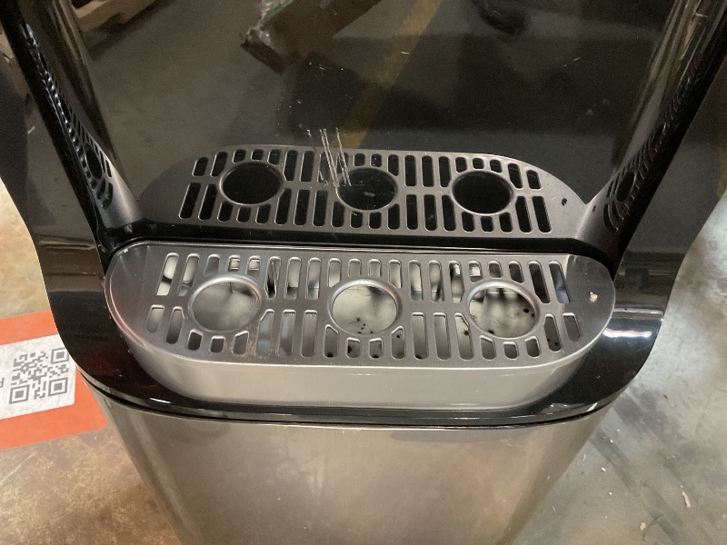 Photo 1 of ***POSSIBLY FOR PARTS/ LEAKS WHEN POWERED ON/ BOX HAS WATER DAMAGED**** Brio Bottom Loading Water Cooler Dispenser for 5 Gallon Bottles - 3 Temperatures with Hot, Room & Cold Spouts, Child Safety Lock, LED Display with Empty Bottle Alert, Stainless Steel