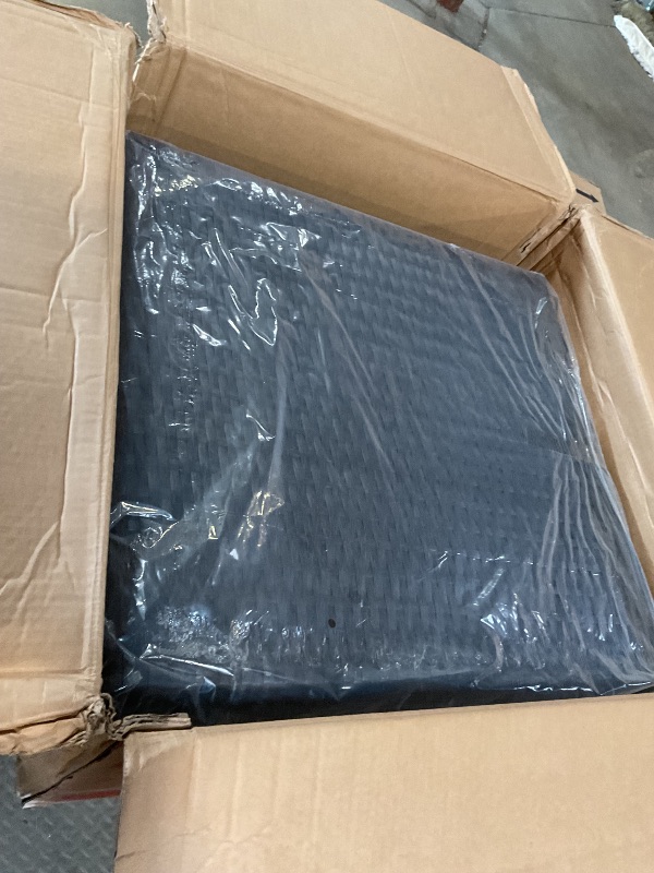 Photo 1 of ***PARTS ONLY/NOT A COMPLETE SET*** Shintenchi 7 Pieces Patio Furniture Sets Outdoor All-Weather Sectional Patio Sofa Set PE Rattan Manual Weaving Wicker Patio Conversation Set with Glass Table&Ottoman Cushion and Red Pillows, Blue