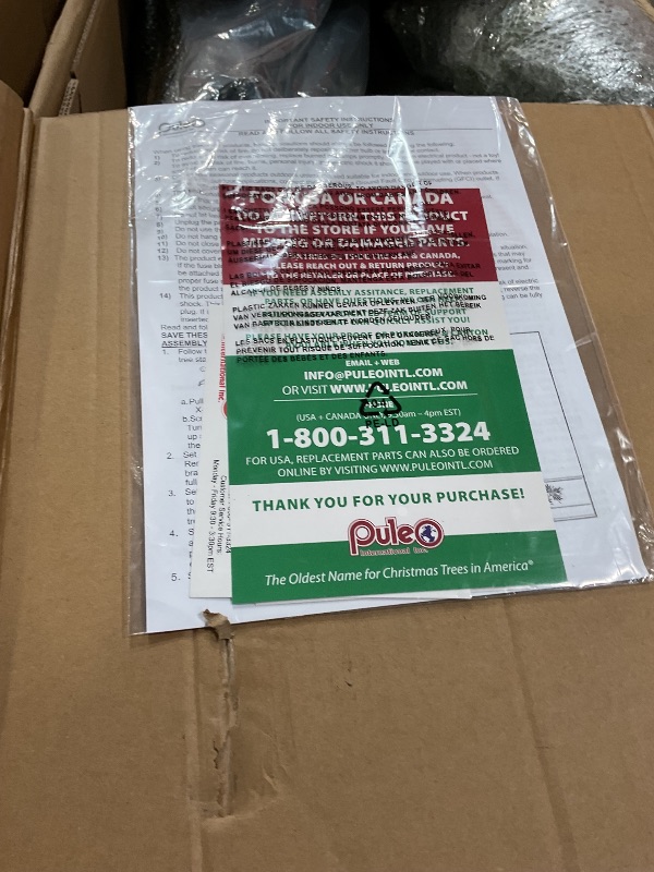 Photo 1 of *** FOR PARTS/MISSING ASSEMBLY PIECES*** Puleo International 12ft Pre-Lit Slim Fraser Fir Christmas Tree with 1200 Clear Lights, 3903 Realistic Dense Branch Tips, Easy Setup Artificial Trees with Sturdy Metal Stand