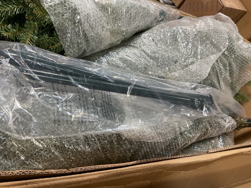 Photo 1 of *** FOR PARTS/MISSING ASSEMBLY PIECES*** Puleo International 12ft Pre-Lit Slim Fraser Fir Christmas Tree with 1200 Clear Lights, 3903 Realistic Dense Branch Tips, Easy Setup Artificial Trees with Sturdy Metal Stand