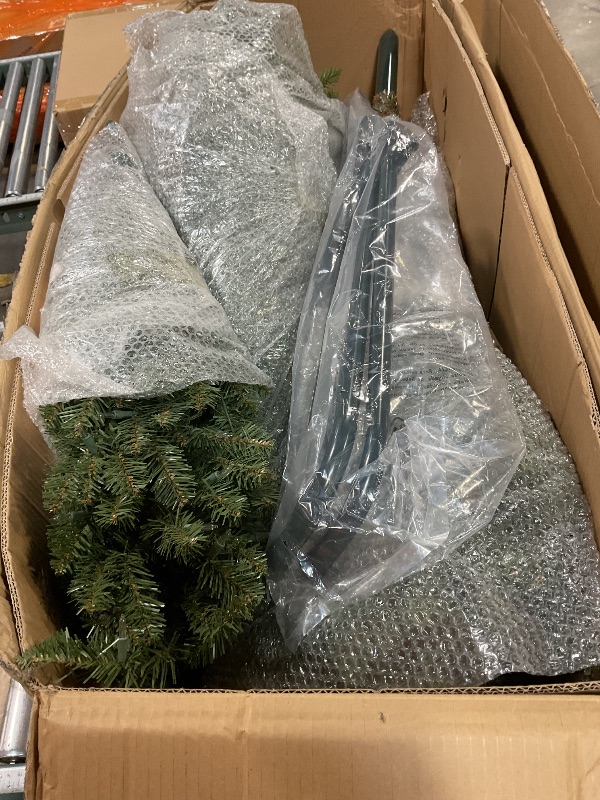 Photo 1 of *** FOR PARTS/MISSING ASSEMBLY PIECES*** Puleo International 12ft Pre-Lit Slim Fraser Fir Christmas Tree with 1200 Clear Lights, 3903 Realistic Dense Branch Tips, Easy Setup Artificial Trees with Sturdy Metal Stand