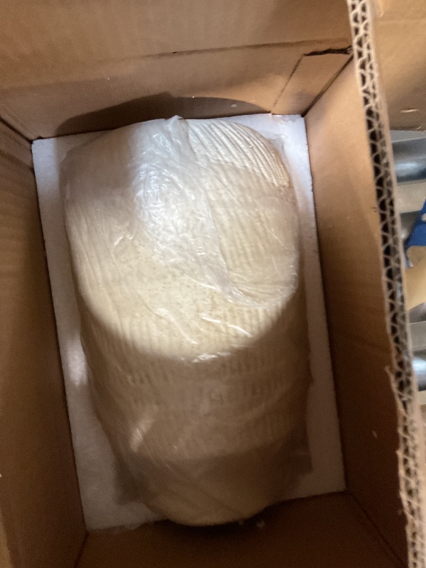 Photo 1 of 11" Rustic Ceramic Vase with Irregular Flutes Texture & Sand-Grain Surface, Antique Vase for Pampas & Vibrant Flowers, Warm-Toned Style, Beige White