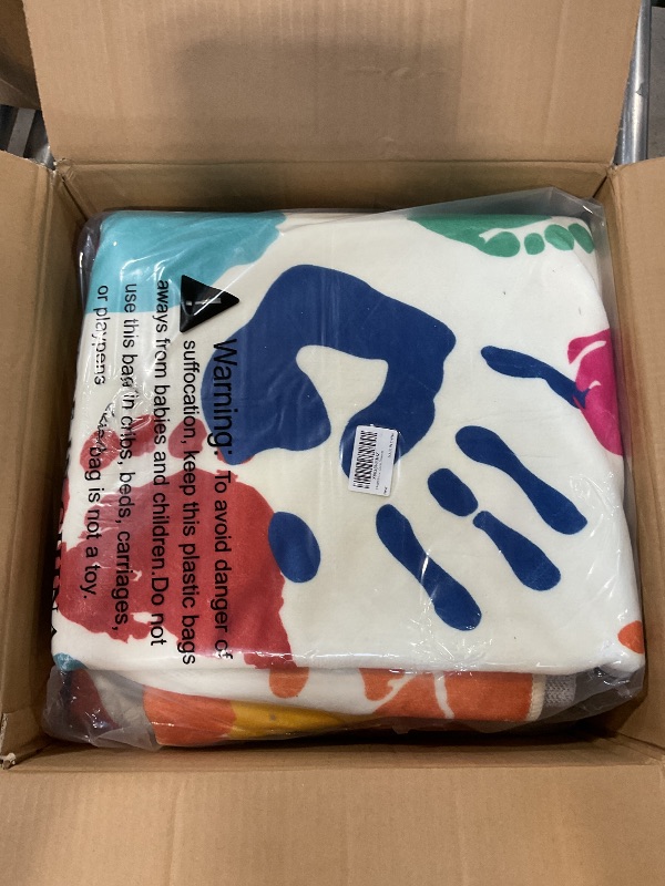 Photo 1 of ***DIRTYY*** STARUIA Large Kids Rug for Playroom, 8'x10' Handprints and Footprints Colorful Rug for Classroom, Non-Slip Washable Rugs for Nursery, Soft Throw Carpet Indoor Playmat for Kids Room Dorm Bedroom