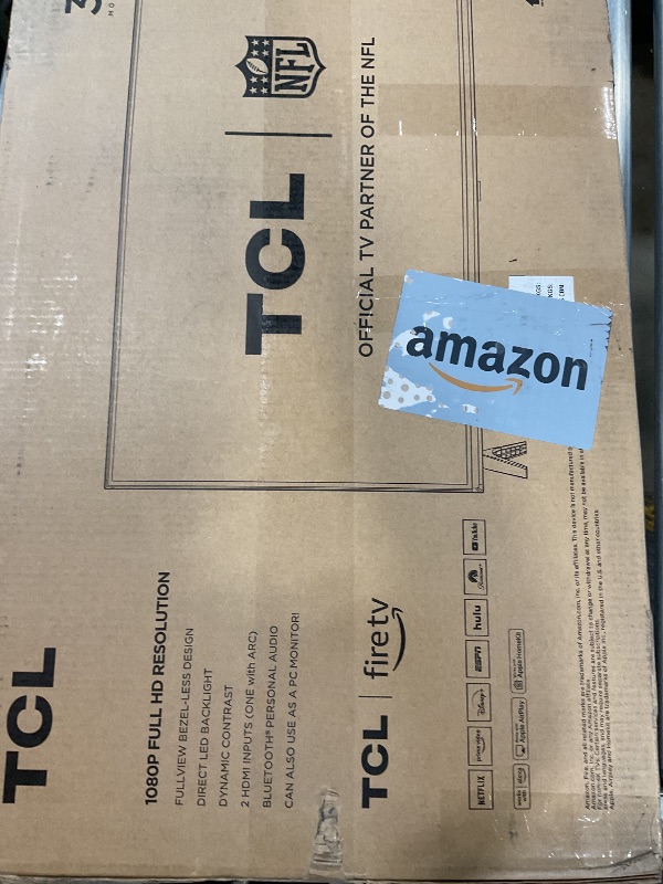 Photo 1 of ****DAMAGED TELEVISION PARTS ONLY**** TCL 32-Inch Class S3 1080p LED Smart TV with Fire TV (32S350F, 2023 Model), Alexa Built-in, Apple AirPlay Compatibility, Streaming FHD Television,Black