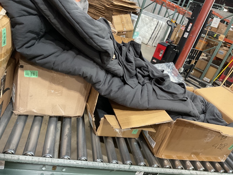 Photo 1 of * MISSING WHITE ‘FUR’ AS PICTURED *UGG Blissful Comforter Set with 2 Pillow Shams Reversible White Comforter Plush Fluffy Warm Bed Set Premium Hypoallergenic Down Alternative Bedding Breathable, King/California King, Blue Imperial