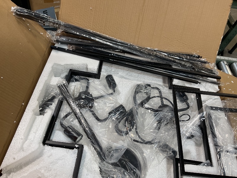 Photo 1 of * BULBS AND POTENTIAL ISSUE WITH OR HARDWARE NOT INCLUDED * 10-Light Black Chandelier, Modern Farmhouse Chandeliers for Dining Room, Rustic Industrial Foyer Lighting Fixtures, Large Hanging Lantern Tiered Pendant Chandelier for High Ceiling Staircase Entr