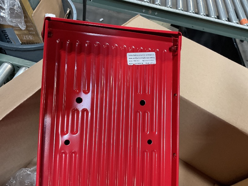 Photo 1 of * MINOR STRUCTURAL DAMAGE UNDERNEATH, DOESNT AFFECT MAILBOX UNIT* Architectural Mailboxes 7900-7R-SR Boulder Mailbox, Red