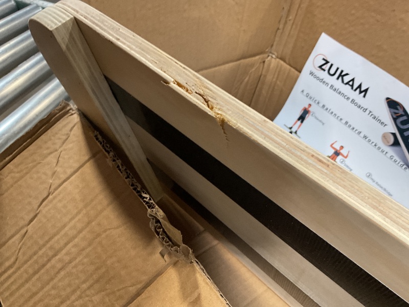 Photo 1 of * CRACK/CHIP IN PIECE OF BOARD * ZUKAM Balance Board Trainer, Wooden Balancing Board with Workout Guide to Exercise and Build Core Stability, Wobble Board for Skateboard, Hockey, Snowboard & Surf Training(Shark)