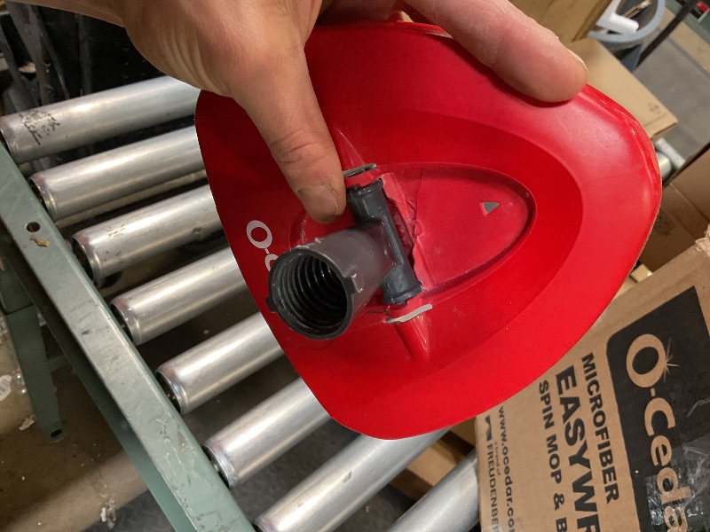 Photo 1 of * DAMAGE TO CONNECTOR PIECE * O-Cedar EasyWring Microfiber Spin Mop, Bucket Floor Cleaning System, Red, Gray, Standard