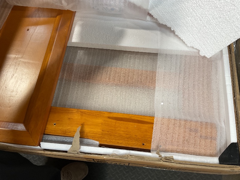 Photo 1 of *** NOT IN A BOX/ INCOMPLETE SET/ MISSING ASSEMBLY PIECES BOX 1 OF 2 **** AFI, Santa Fe Queen Murphy Bed Chest with 6" Mattress & Built-in USB Charger, Light Toffee